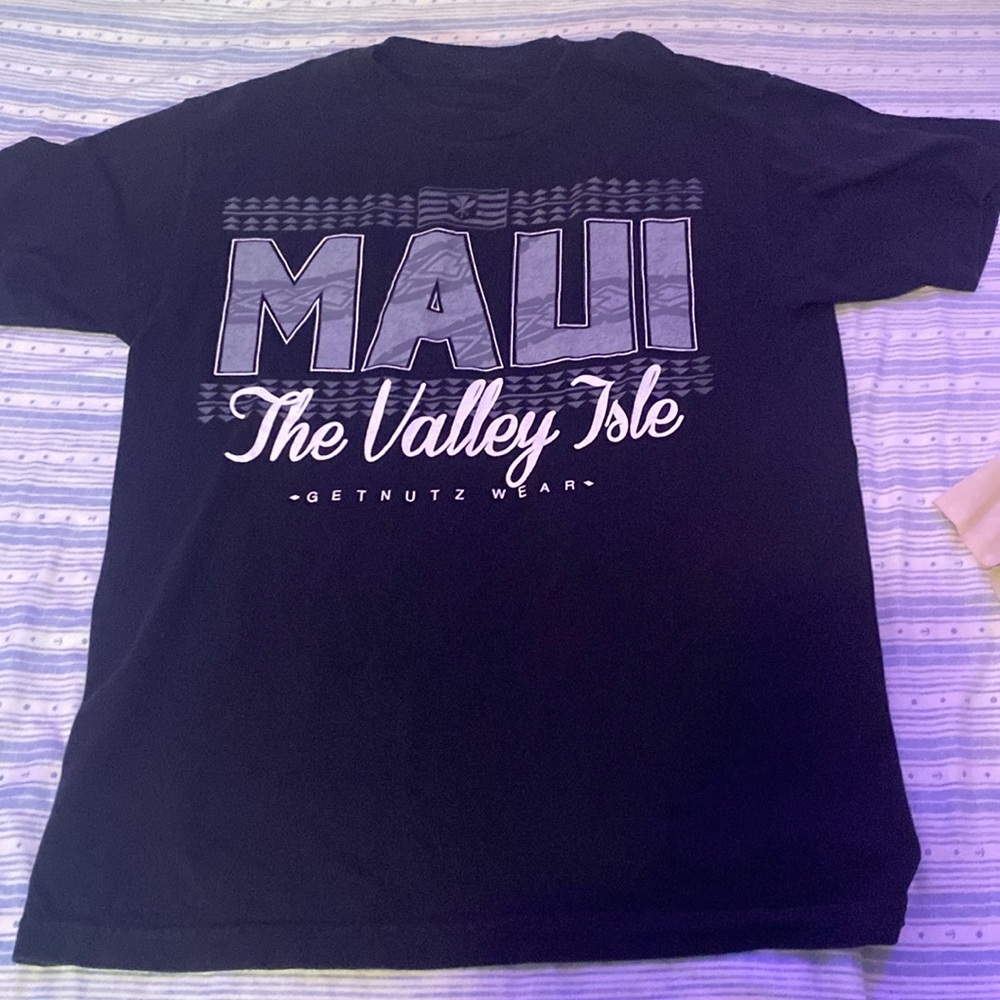 Men’s Size Largs GETNUTZ HAWAII Black and Gray Short Sleeve Tee